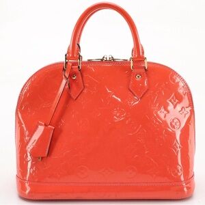 Louis Vuitton Alma PM Bag in Rose Litchi Monogram Vernis